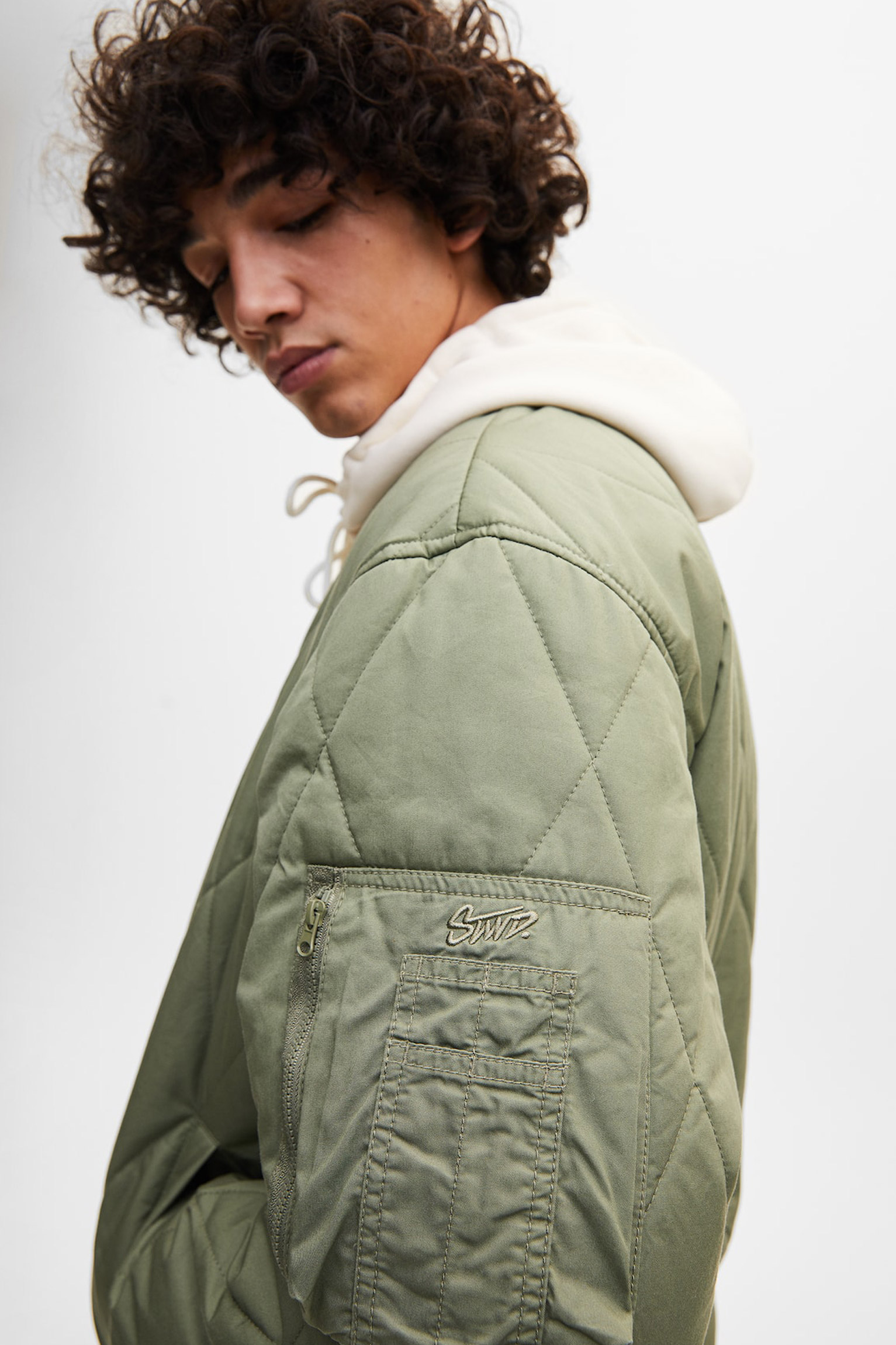 bomber3-1 Quilted Bomber Jacket With Ribbed Trims