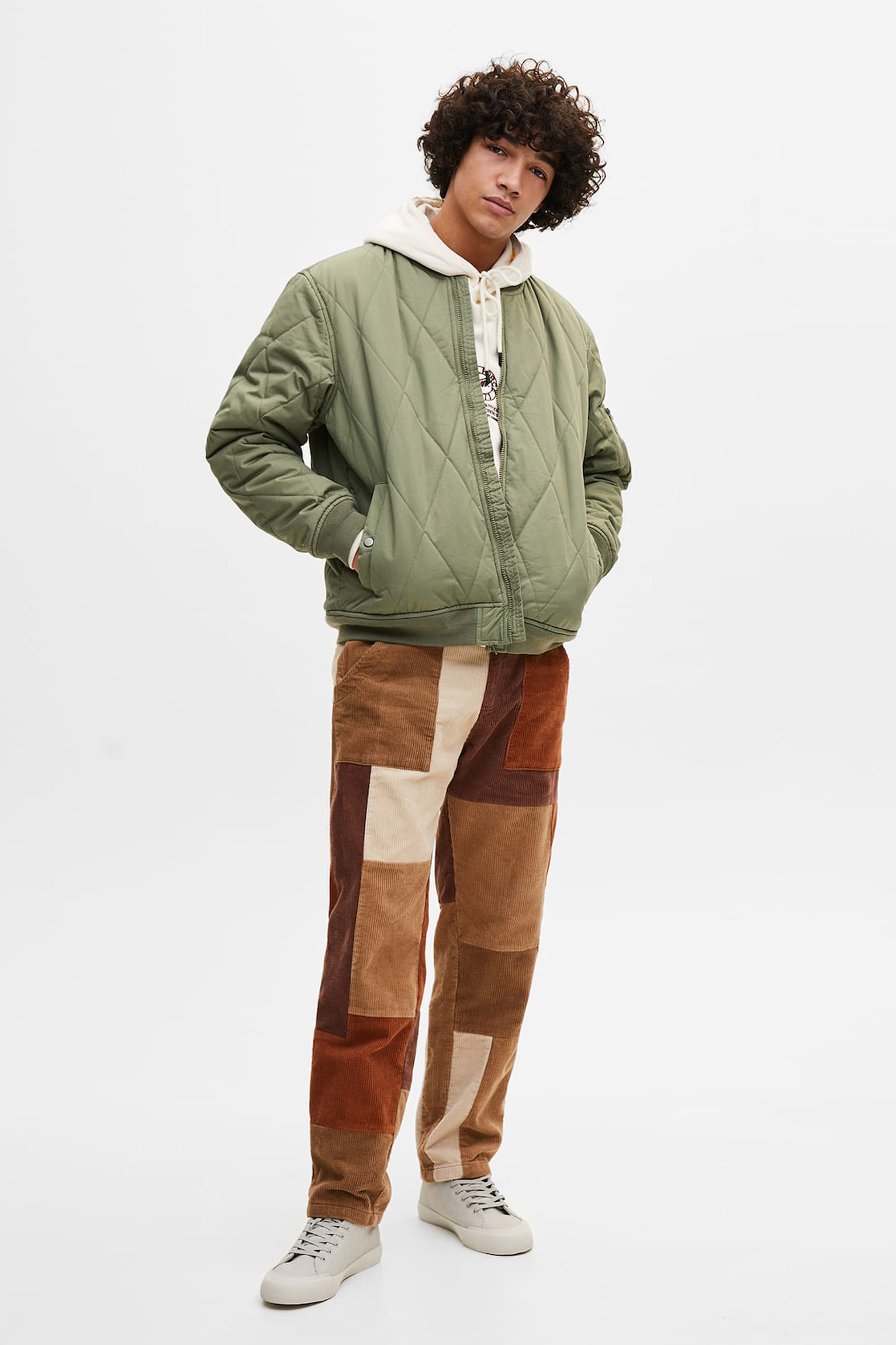 bomber4-1 Quilted Bomber Jacket With Ribbed Trims