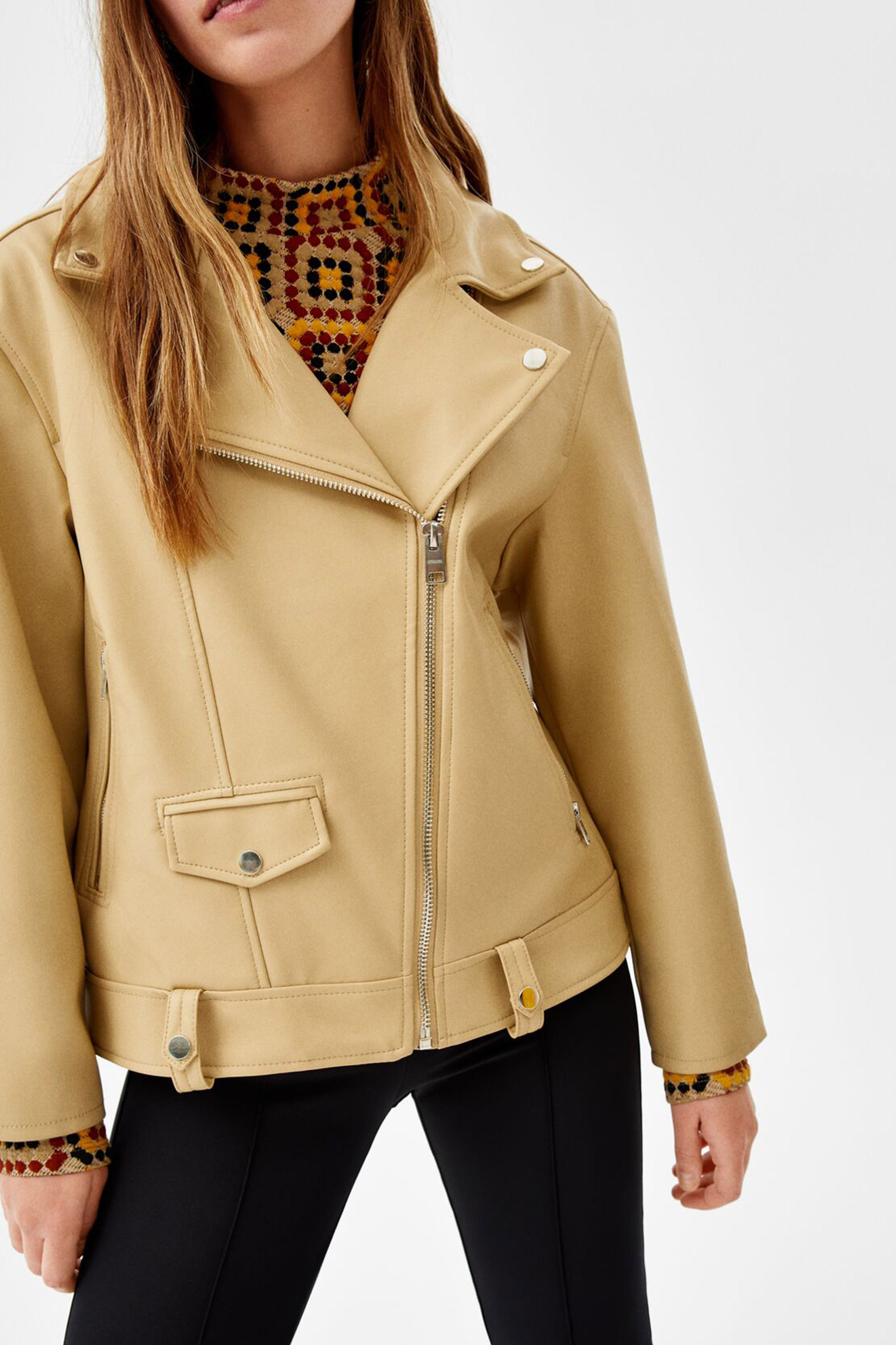 faux4-1 Oversize Faux Leather Biker Jacket