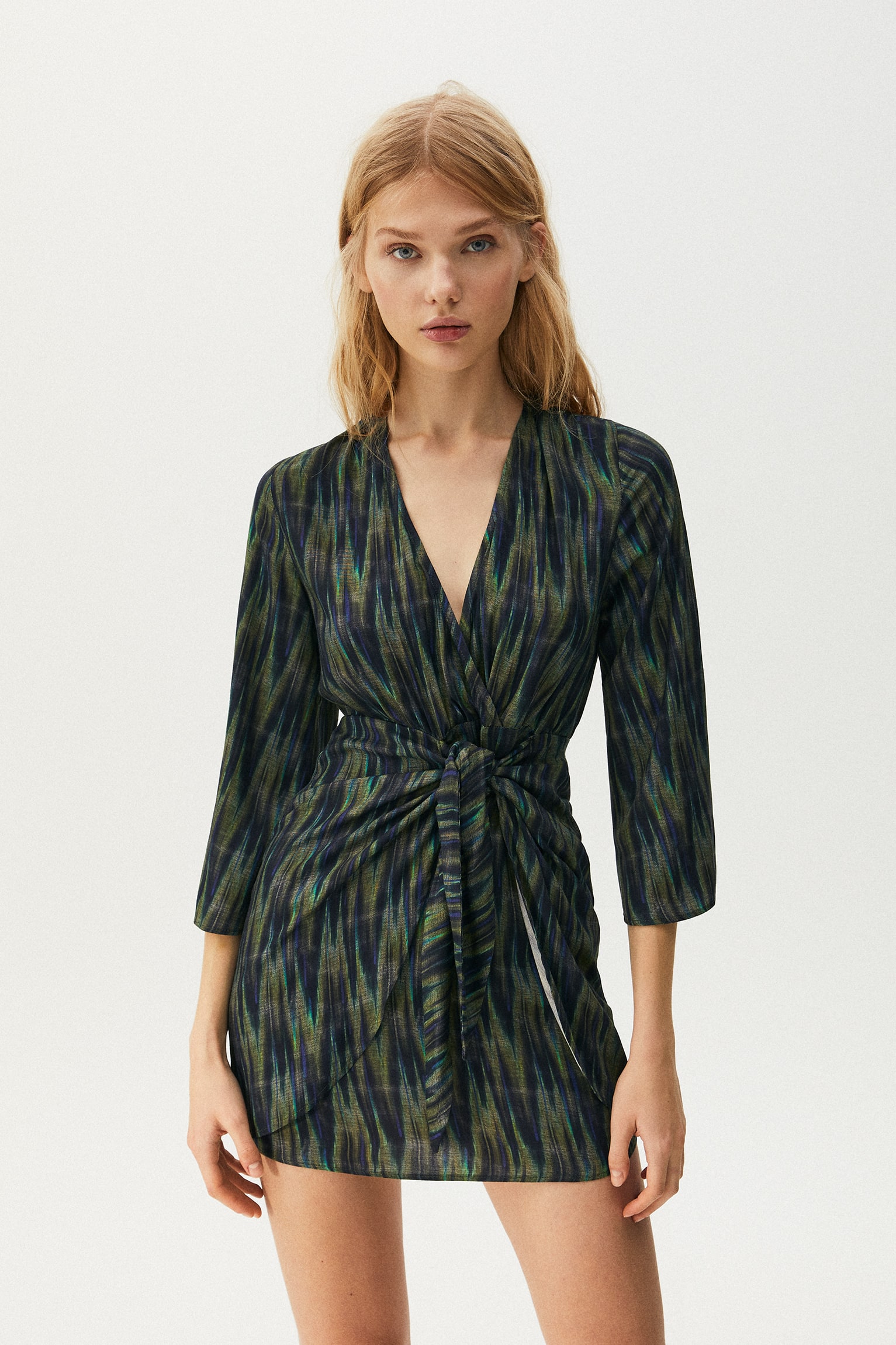 knotted1 Short Dress With Knotted Skirt