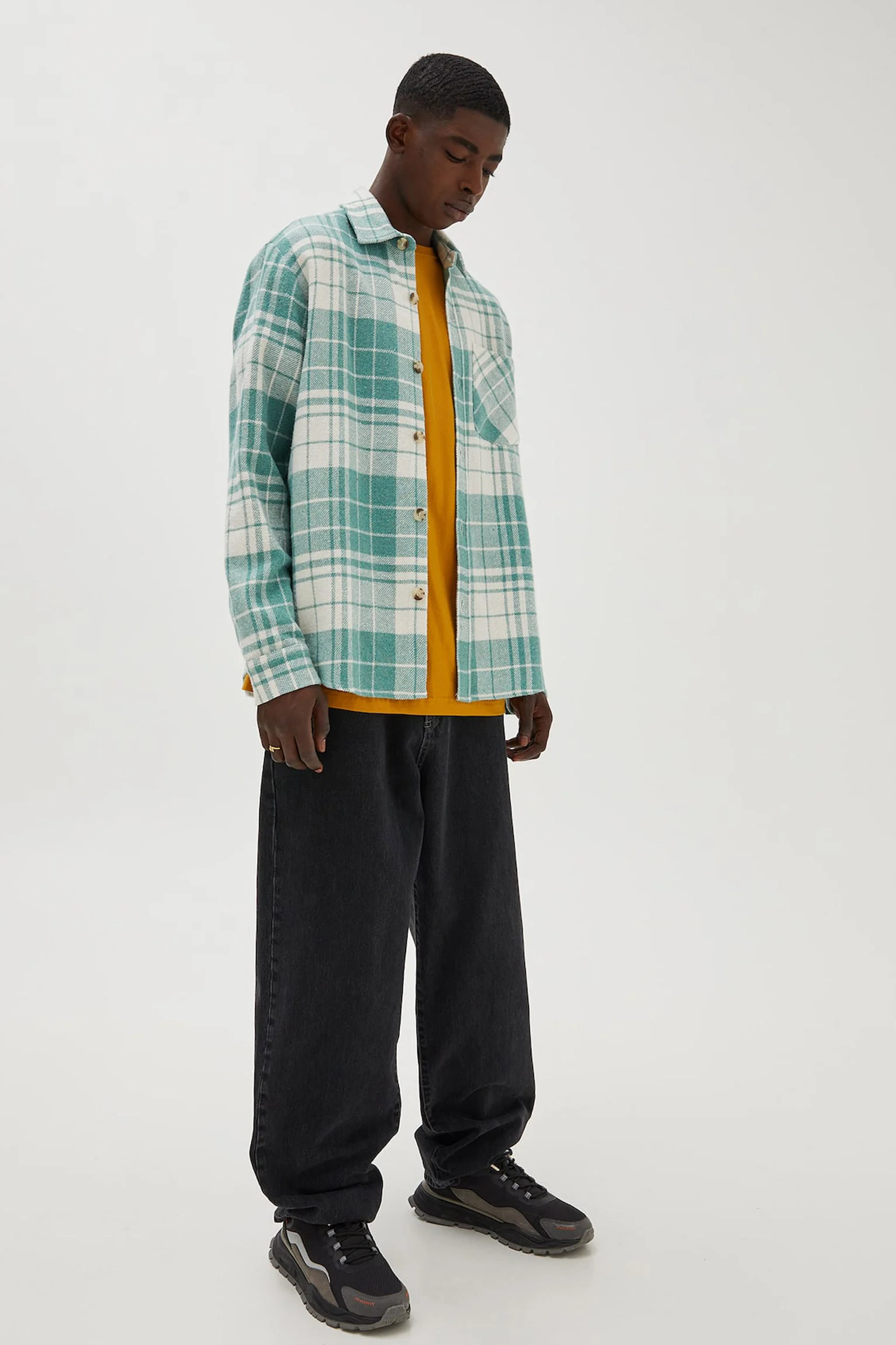 overshirt4 Check Overshirt With Pocket Detail