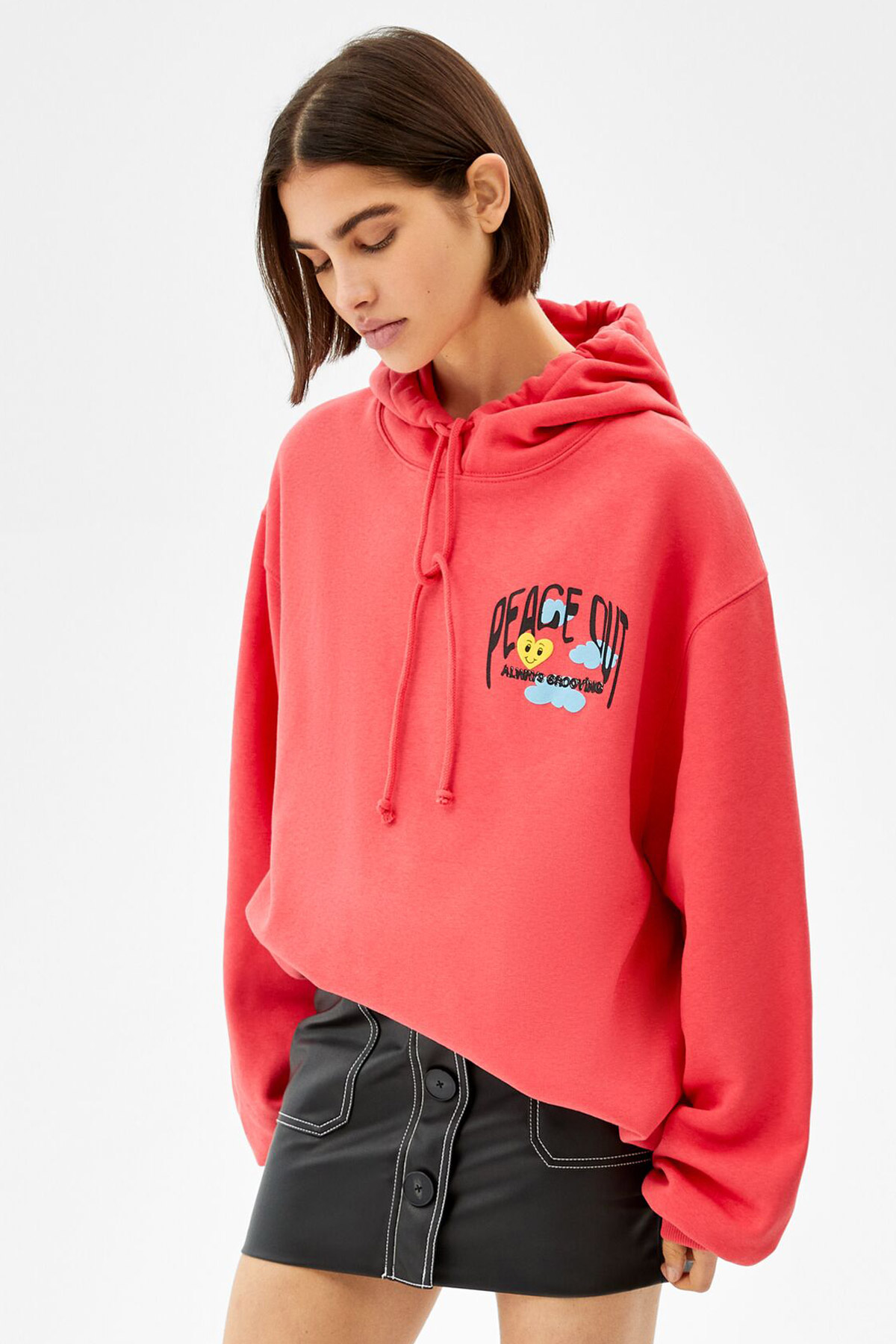 printedh1 Rose Printed Hoodie