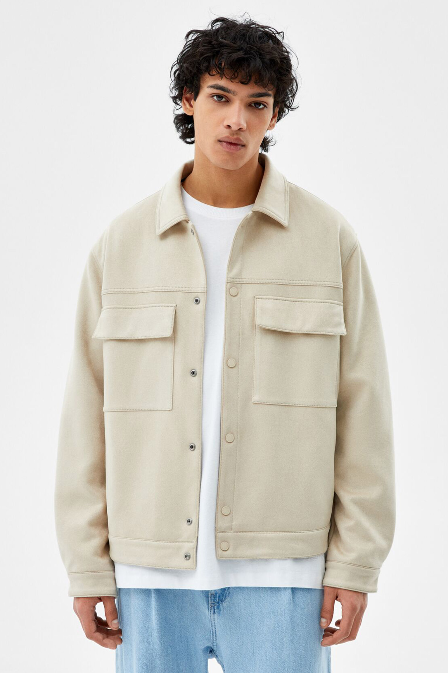 suede1 Faux Suede Jacket With Pockets