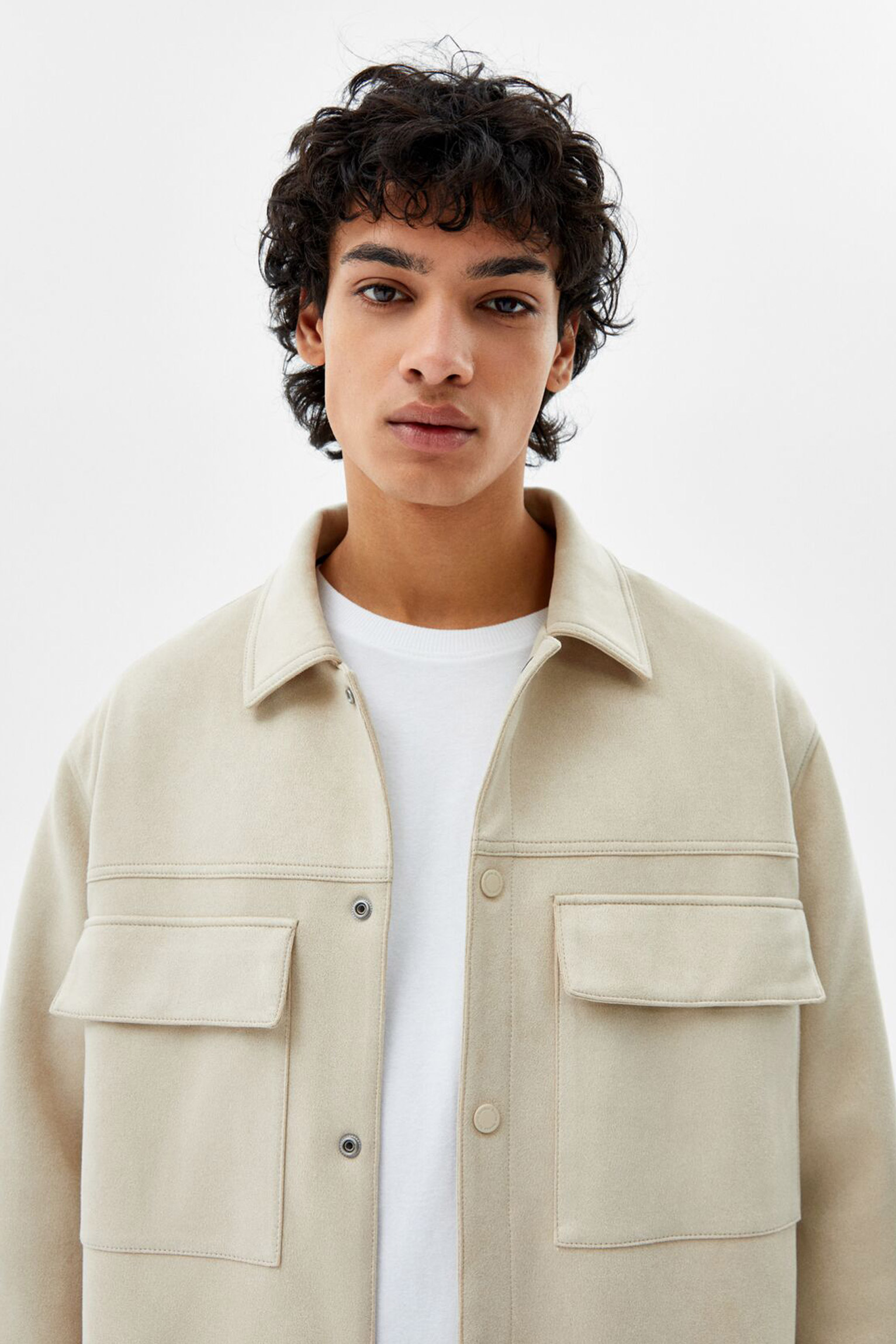 suede3 Faux Suede Jacket With Pockets