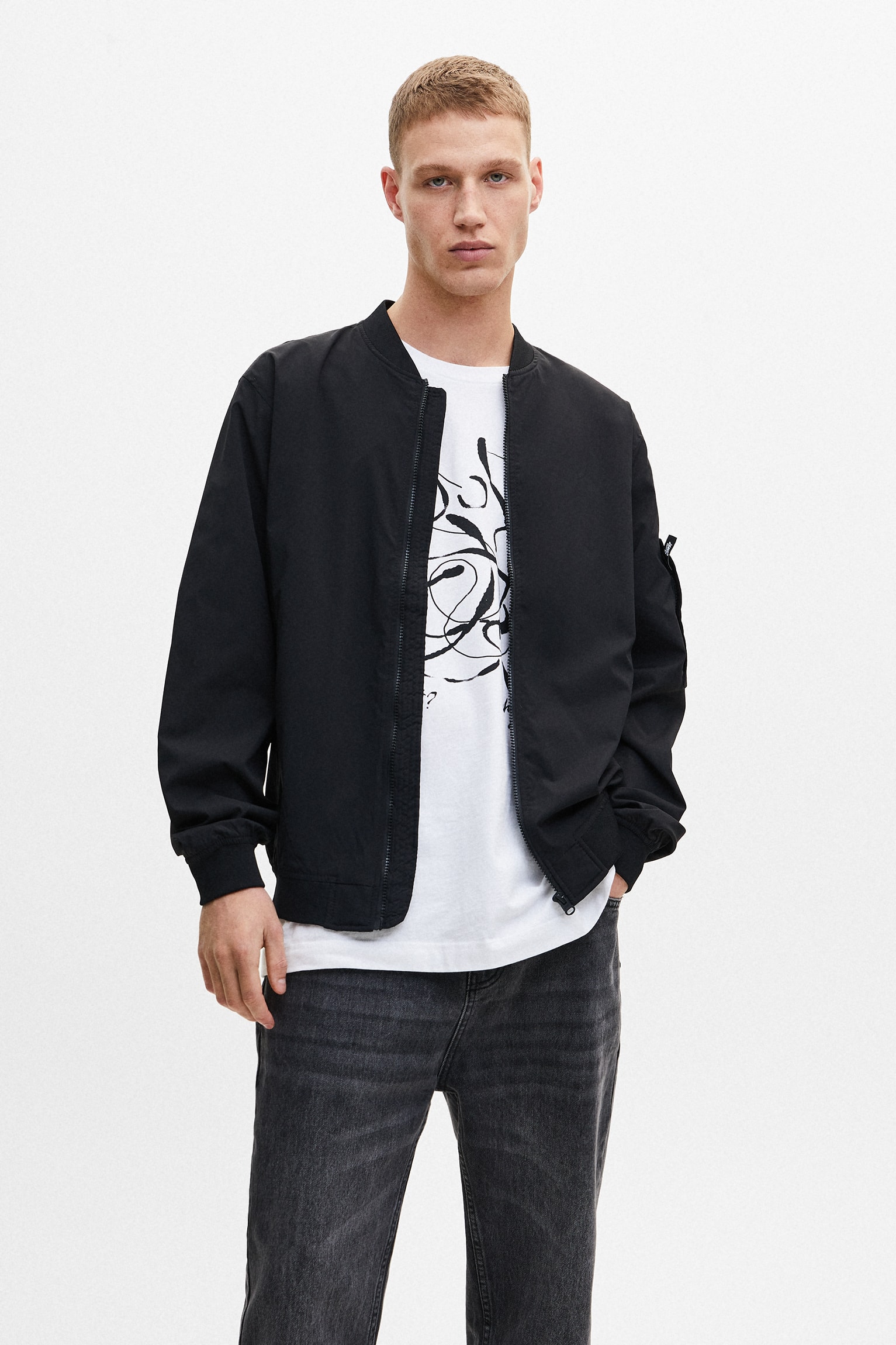 zipped1 Lightweight Zipped Bomber Jacket