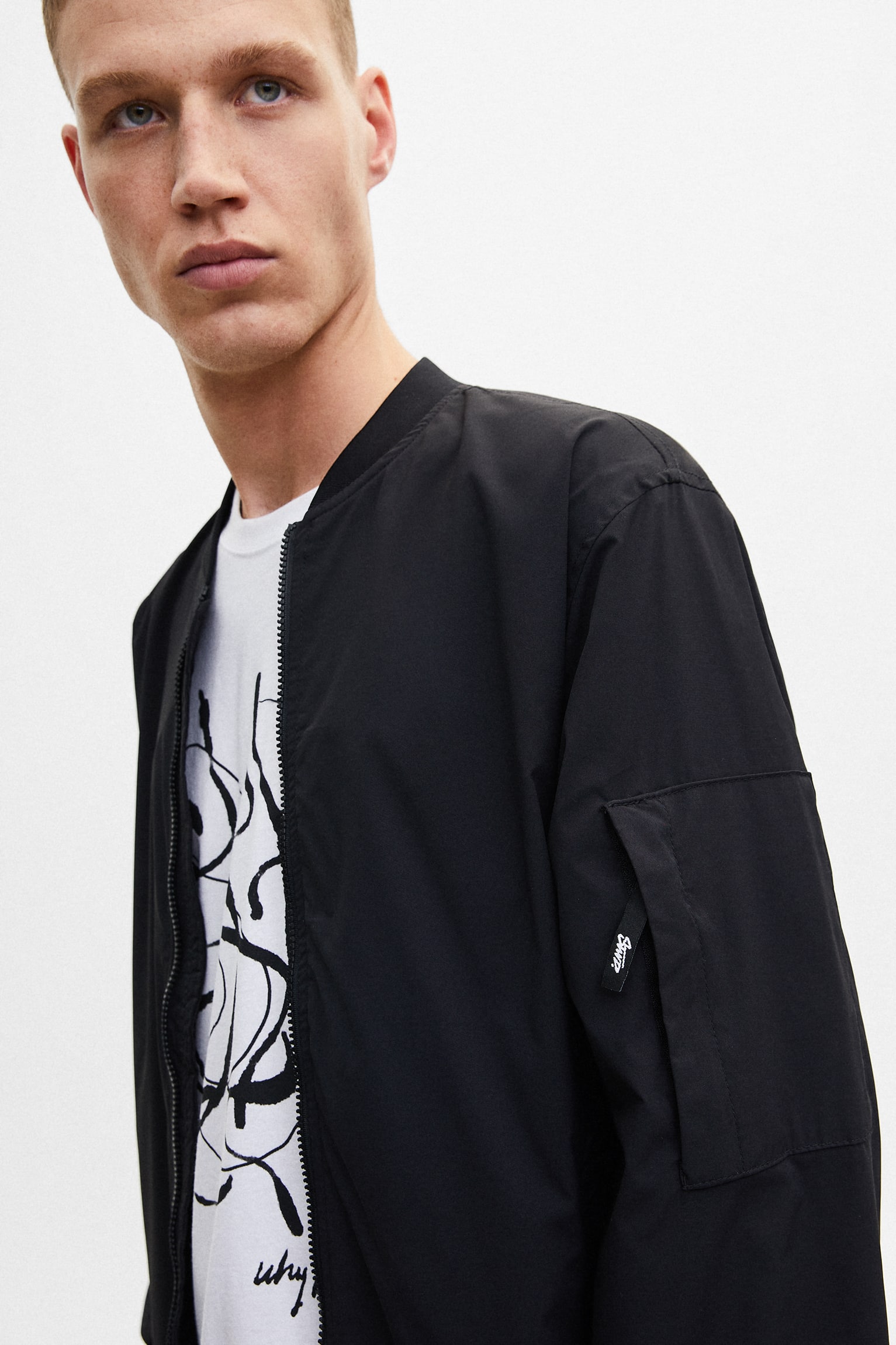 zipped3 Lightweight Zipped Bomber Jacket